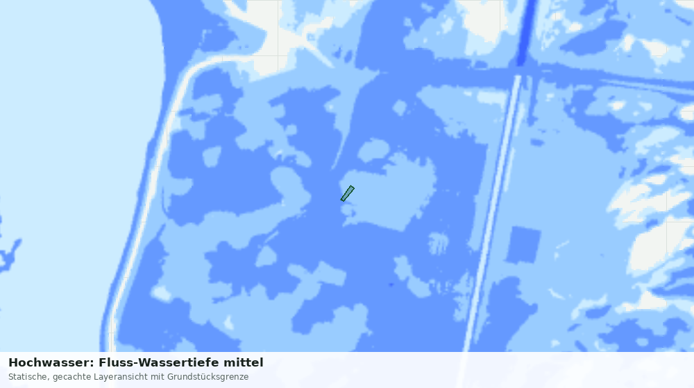 Statische Kartenansicht: Hochwasser: Fluss-Wassertiefe mittel