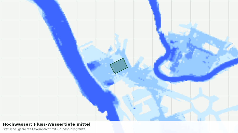 Statische Kartenansicht: Hochwasser: Fluss-Wassertiefe mittel