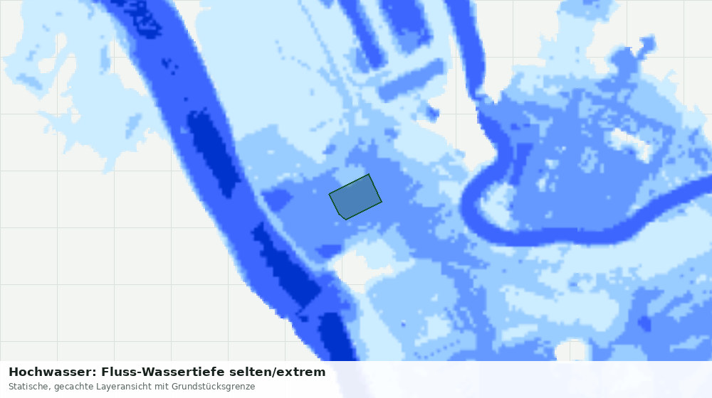 Statische Kartenansicht: Hochwasser: Fluss-Wassertiefe selten/extrem