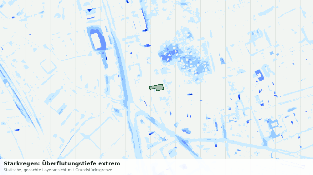 Statische Kartenansicht: Starkregen: Überflutungstiefe extrem