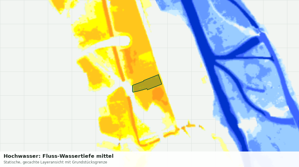 Statische Kartenansicht: Hochwasser: Fluss-Wassertiefe mittel
