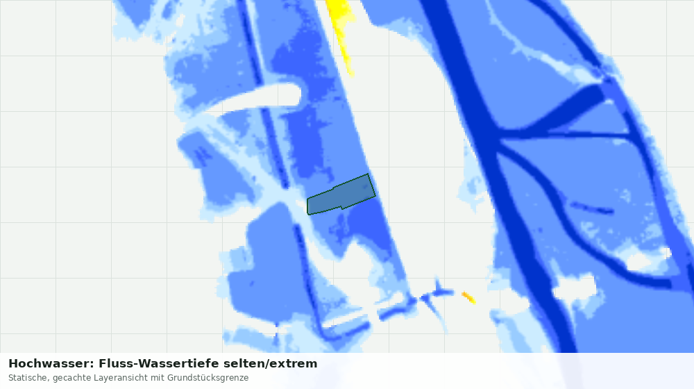 Statische Kartenansicht: Hochwasser: Fluss-Wassertiefe selten/extrem