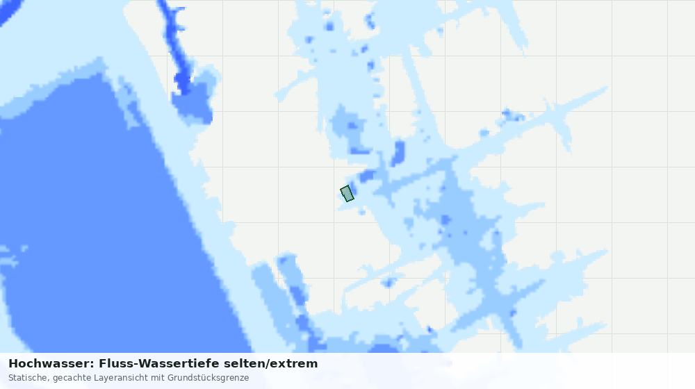 Statische Kartenansicht: Hochwasser: Fluss-Wassertiefe selten/extrem