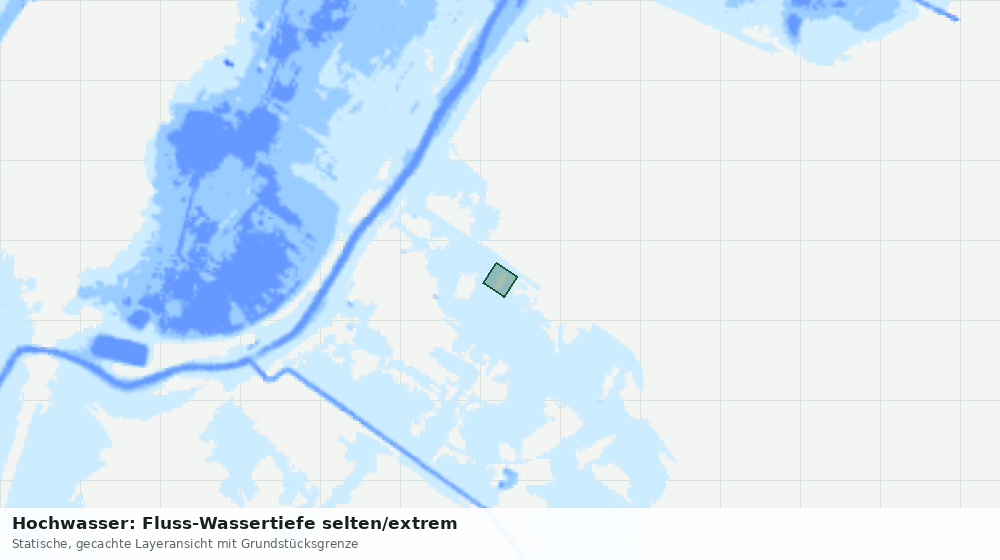 Statische Kartenansicht: Hochwasser: Fluss-Wassertiefe selten/extrem