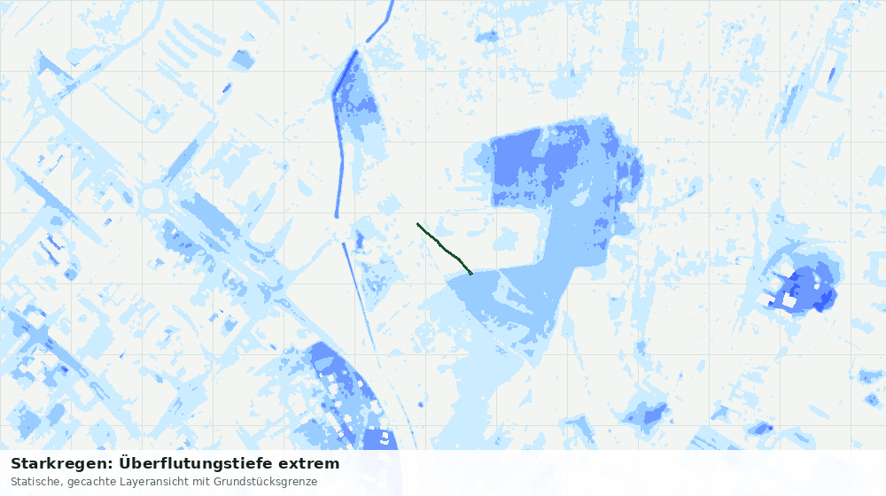 Statische Kartenansicht: Starkregen: Überflutungstiefe extrem