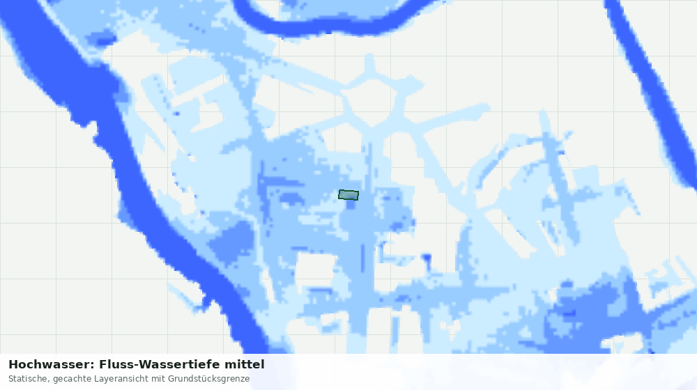 Statische Kartenansicht: Hochwasser: Fluss-Wassertiefe mittel