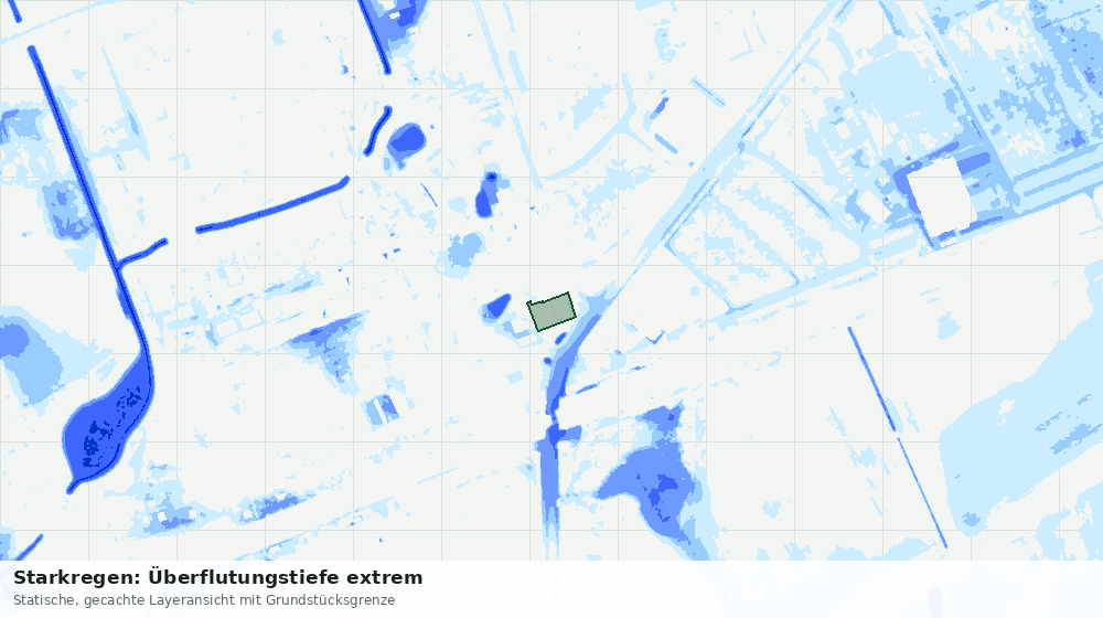 Statische Kartenansicht: Starkregen: Überflutungstiefe extrem