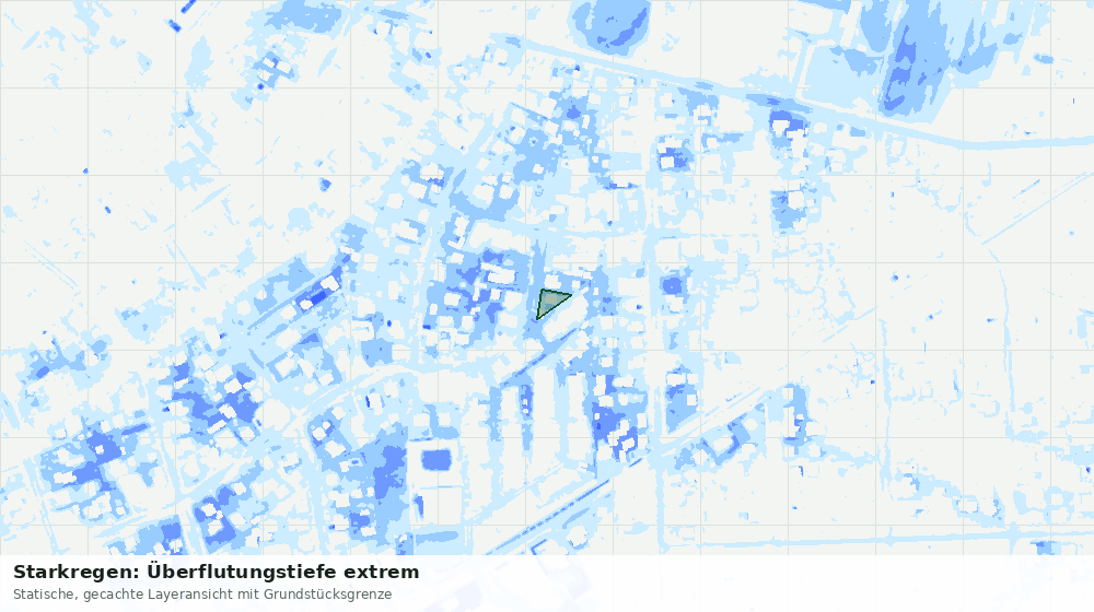 Statische Kartenansicht: Starkregen: Überflutungstiefe extrem