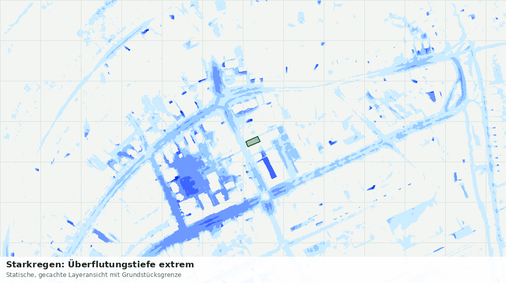Statische Kartenansicht: Starkregen: Überflutungstiefe extrem