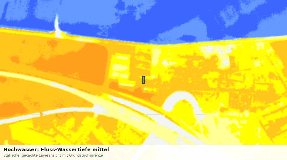 Statische Kartenansicht: Hochwasser: Fluss-Wassertiefe mittel