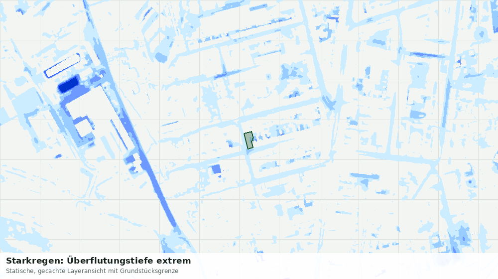 Statische Kartenansicht: Starkregen: Überflutungstiefe extrem