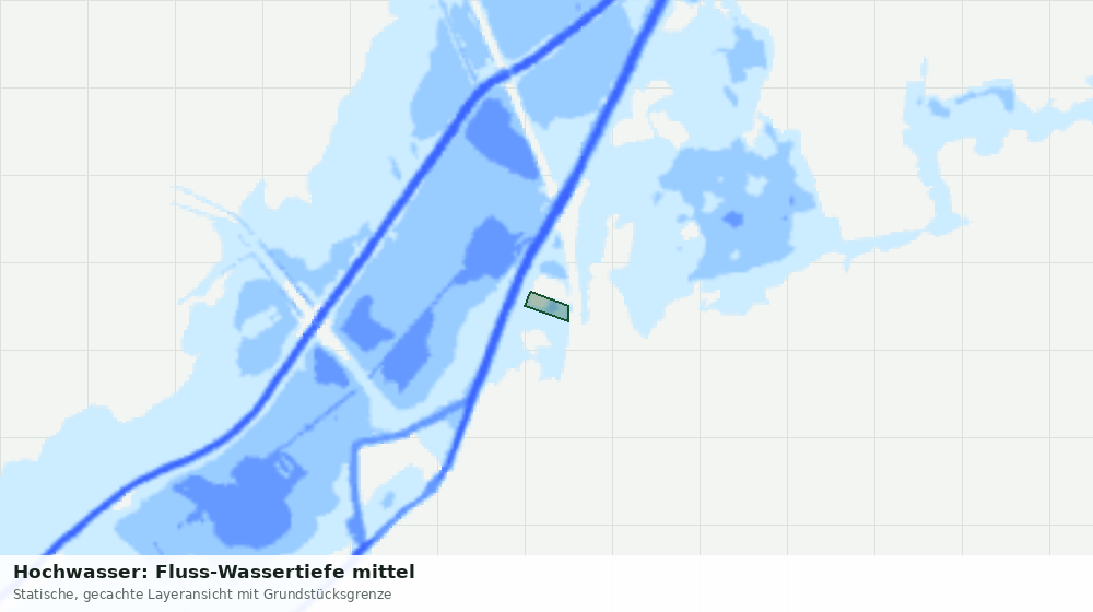 Statische Kartenansicht: Hochwasser: Fluss-Wassertiefe mittel