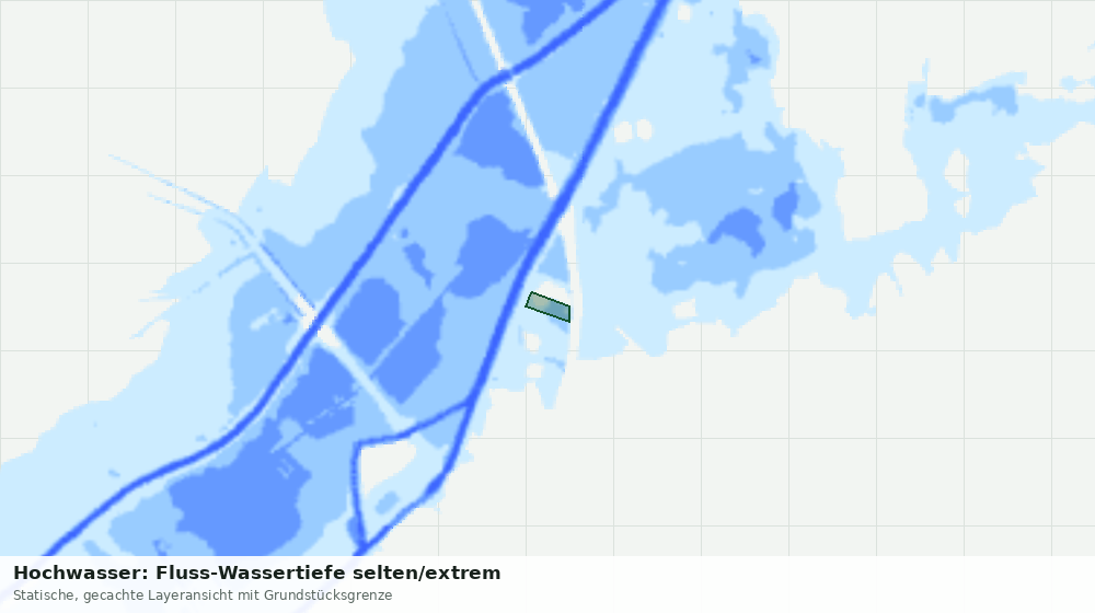 Statische Kartenansicht: Hochwasser: Fluss-Wassertiefe selten/extrem