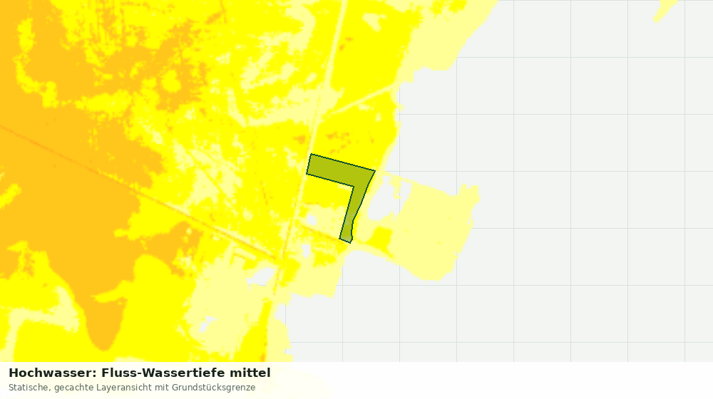 Statische Kartenansicht: Hochwasser: Fluss-Wassertiefe mittel