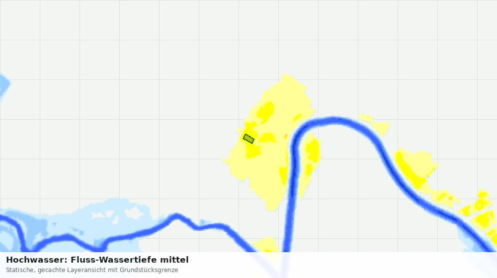 Statische Kartenansicht: Hochwasser: Fluss-Wassertiefe mittel