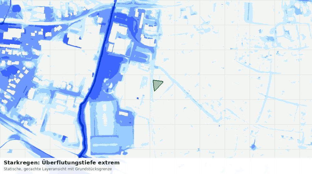 Statische Kartenansicht: Starkregen: Überflutungstiefe extrem