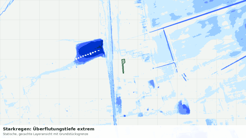 Statische Kartenansicht: Starkregen: Überflutungstiefe extrem
