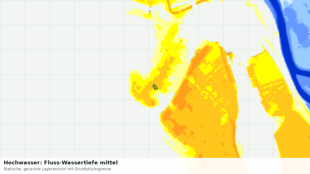 Statische Kartenansicht: Hochwasser: Fluss-Wassertiefe mittel