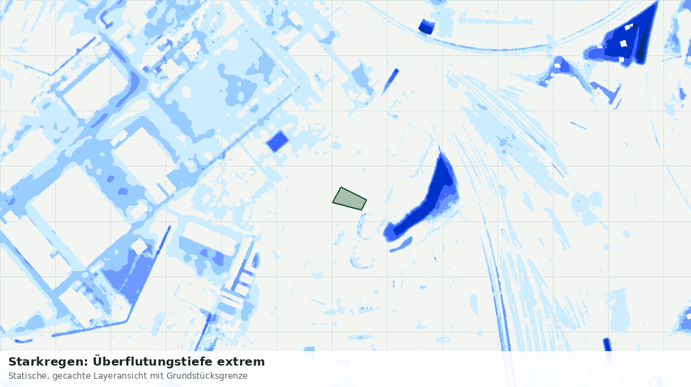 Statische Kartenansicht: Starkregen: Überflutungstiefe extrem