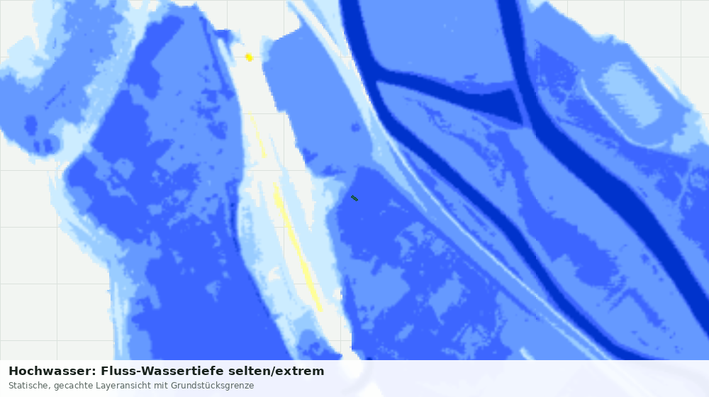 Statische Kartenansicht: Hochwasser: Fluss-Wassertiefe selten/extrem