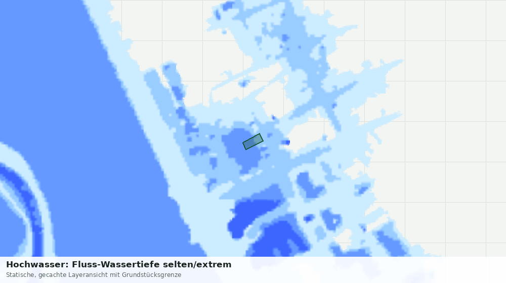 Statische Kartenansicht: Hochwasser: Fluss-Wassertiefe selten/extrem