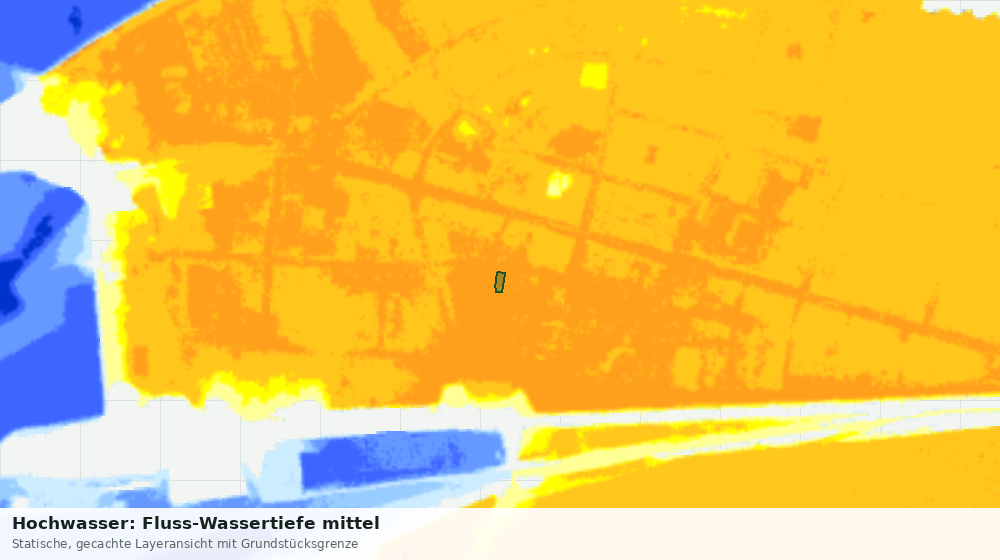Statische Kartenansicht: Hochwasser: Fluss-Wassertiefe mittel
