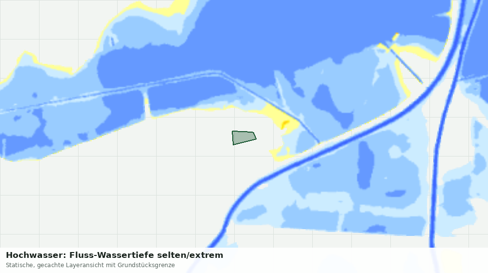 Statische Kartenansicht: Hochwasser: Fluss-Wassertiefe selten/extrem