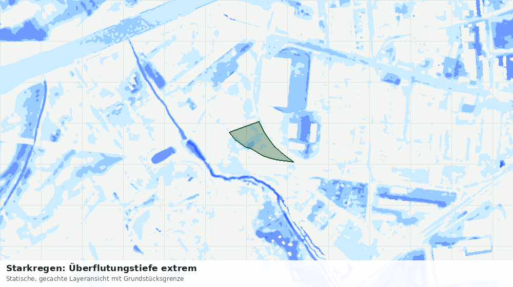 Statische Kartenansicht: Starkregen: Überflutungstiefe extrem