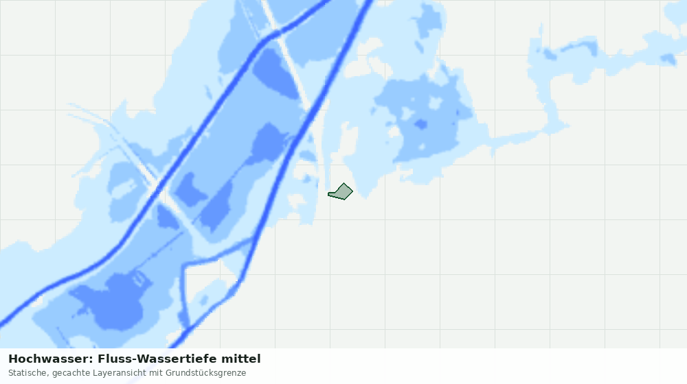Statische Kartenansicht: Hochwasser: Fluss-Wassertiefe mittel
