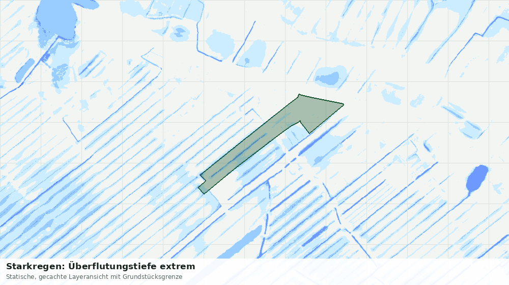 Statische Kartenansicht: Starkregen: Überflutungstiefe extrem