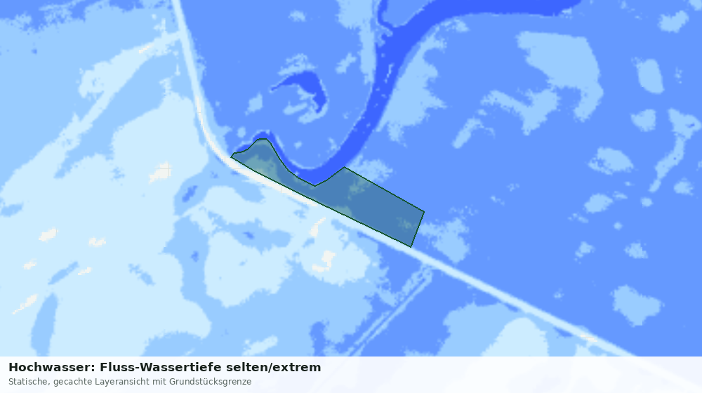 Statische Kartenansicht: Hochwasser: Fluss-Wassertiefe selten/extrem