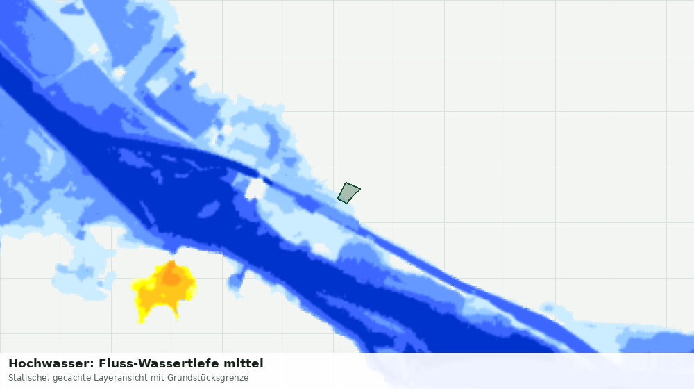 Statische Kartenansicht: Hochwasser: Fluss-Wassertiefe mittel