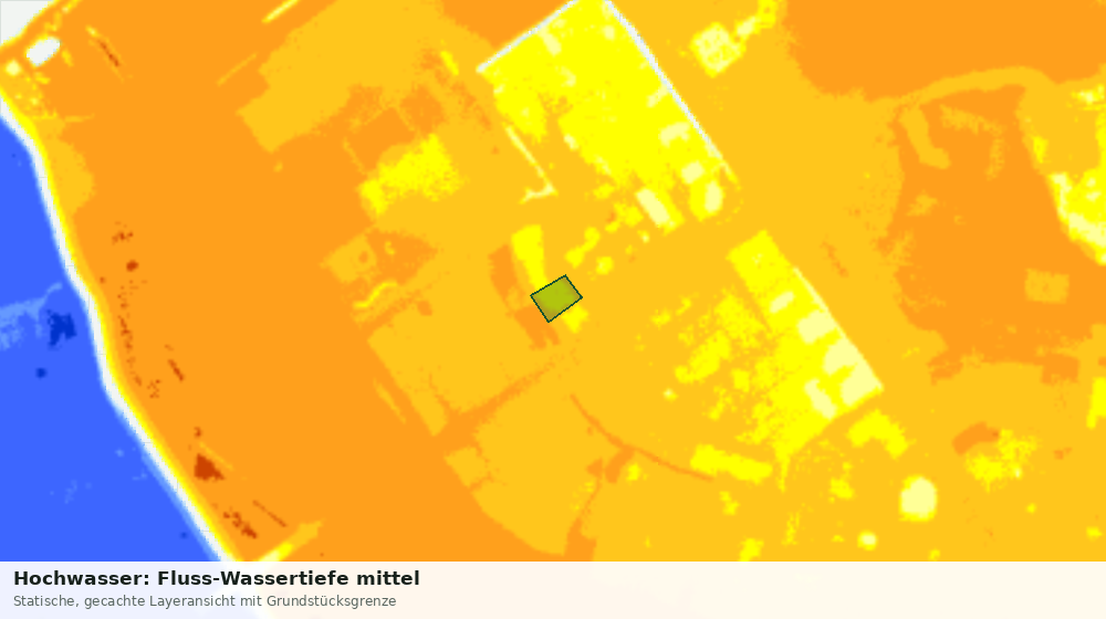 Statische Kartenansicht: Hochwasser: Fluss-Wassertiefe mittel