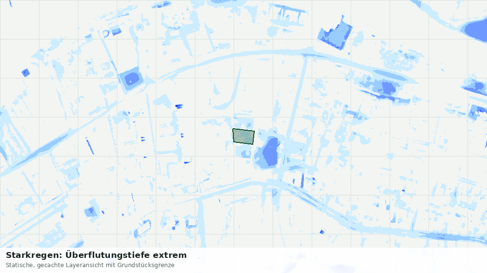 Statische Kartenansicht: Starkregen: Überflutungstiefe extrem