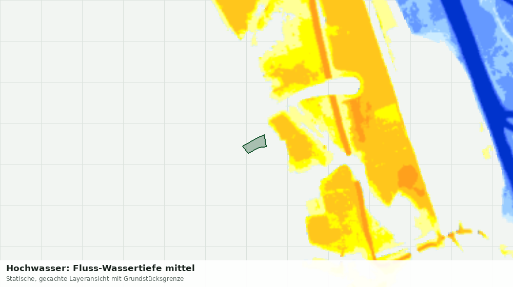 Statische Kartenansicht: Hochwasser: Fluss-Wassertiefe mittel