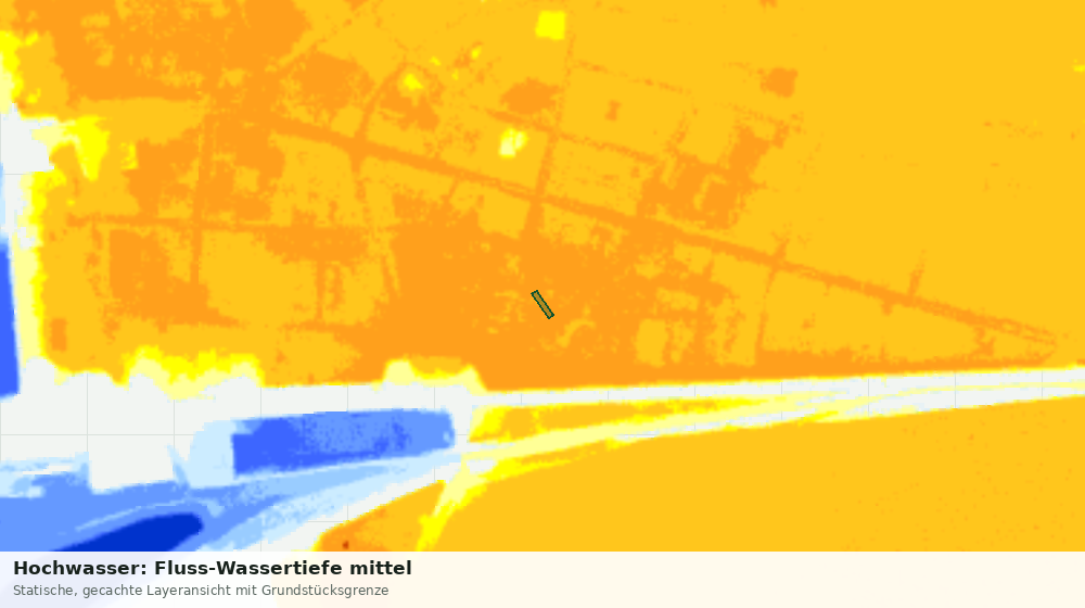 Statische Kartenansicht: Hochwasser: Fluss-Wassertiefe mittel