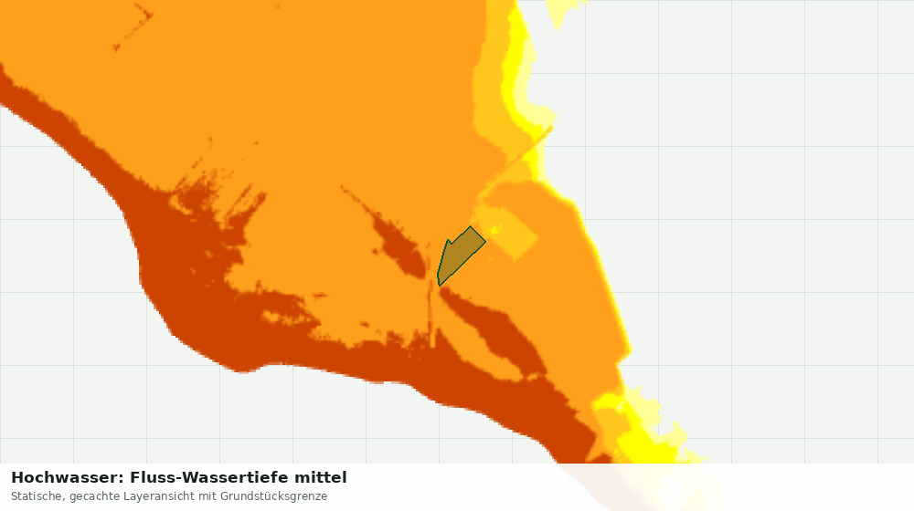 Statische Kartenansicht: Hochwasser: Fluss-Wassertiefe mittel