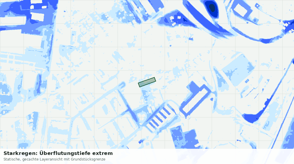 Statische Kartenansicht: Starkregen: Überflutungstiefe extrem
