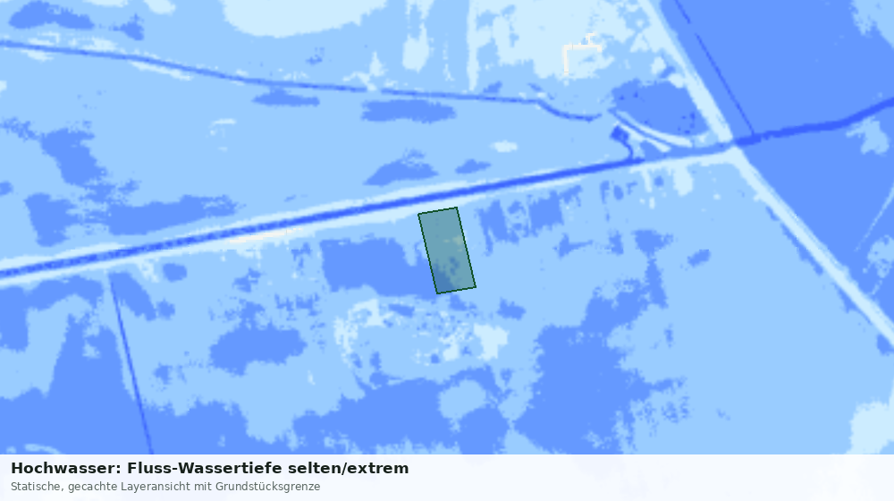 Statische Kartenansicht: Hochwasser: Fluss-Wassertiefe selten/extrem