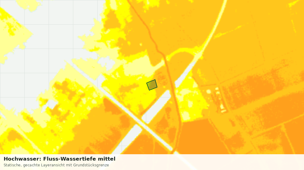 Statische Kartenansicht: Hochwasser: Fluss-Wassertiefe mittel