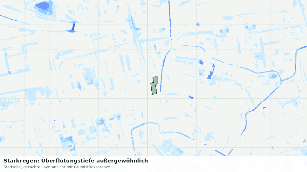 Statische Kartenansicht: Starkregen: Überflutungstiefe außergewöhnlich