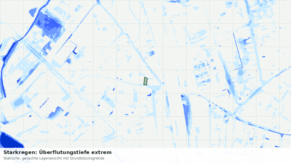 Statische Kartenansicht: Starkregen: Überflutungstiefe extrem