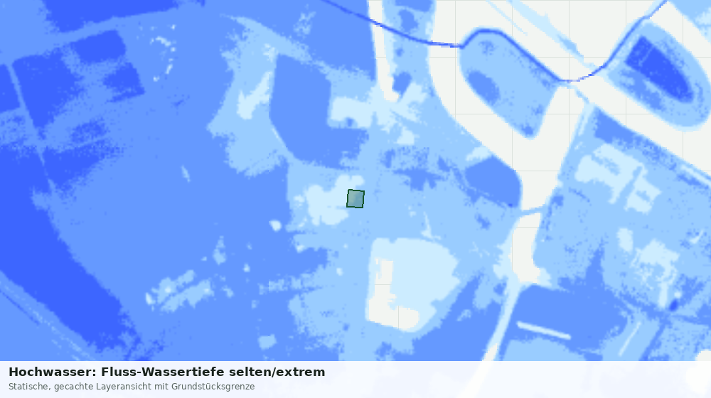Statische Kartenansicht: Hochwasser: Fluss-Wassertiefe selten/extrem