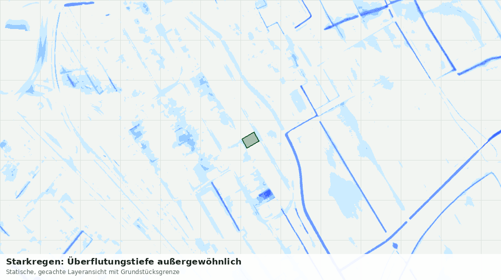 Statische Kartenansicht: Starkregen: Überflutungstiefe außergewöhnlich