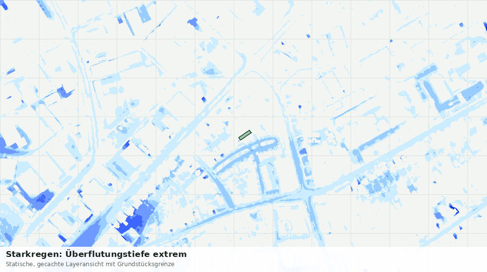 Statische Kartenansicht: Starkregen: Überflutungstiefe extrem