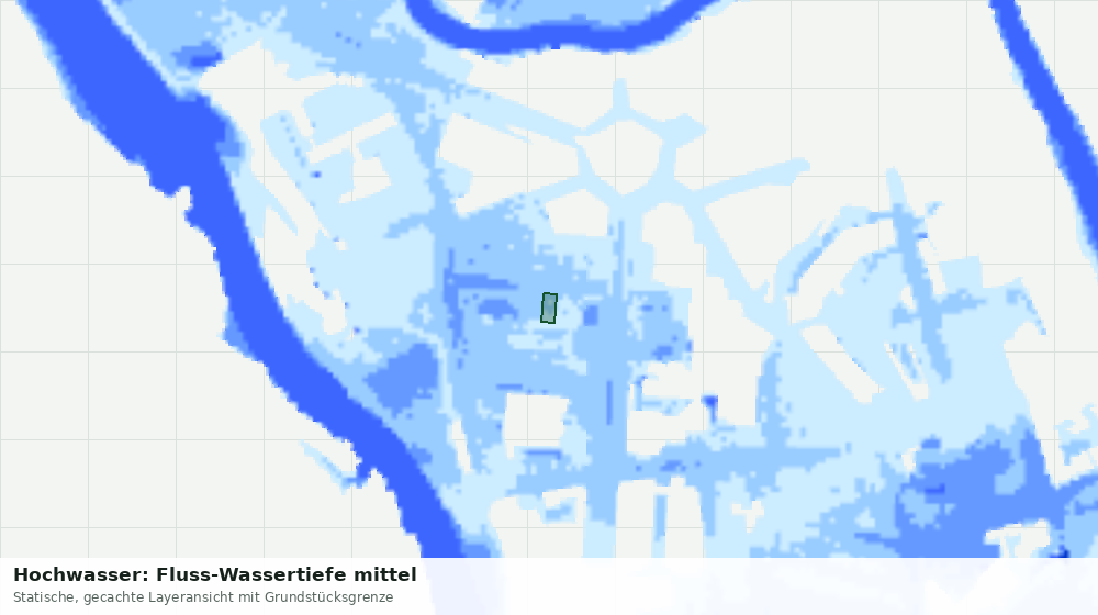 Statische Kartenansicht: Hochwasser: Fluss-Wassertiefe mittel