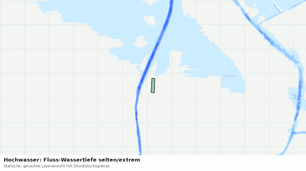 Statische Kartenansicht: Hochwasser: Fluss-Wassertiefe selten/extrem