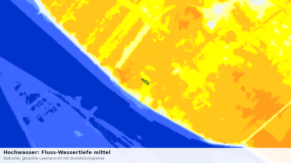 Statische Kartenansicht: Hochwasser: Fluss-Wassertiefe mittel