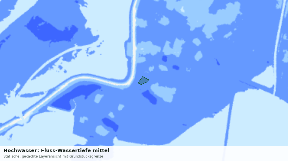 Statische Kartenansicht: Hochwasser: Fluss-Wassertiefe mittel