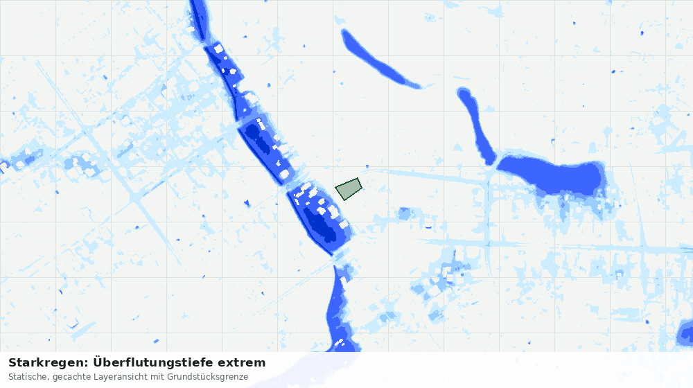Statische Kartenansicht: Starkregen: Überflutungstiefe extrem